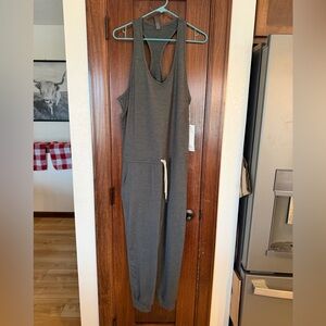 Vuori Charcoal Sleeveless Jumpsuit